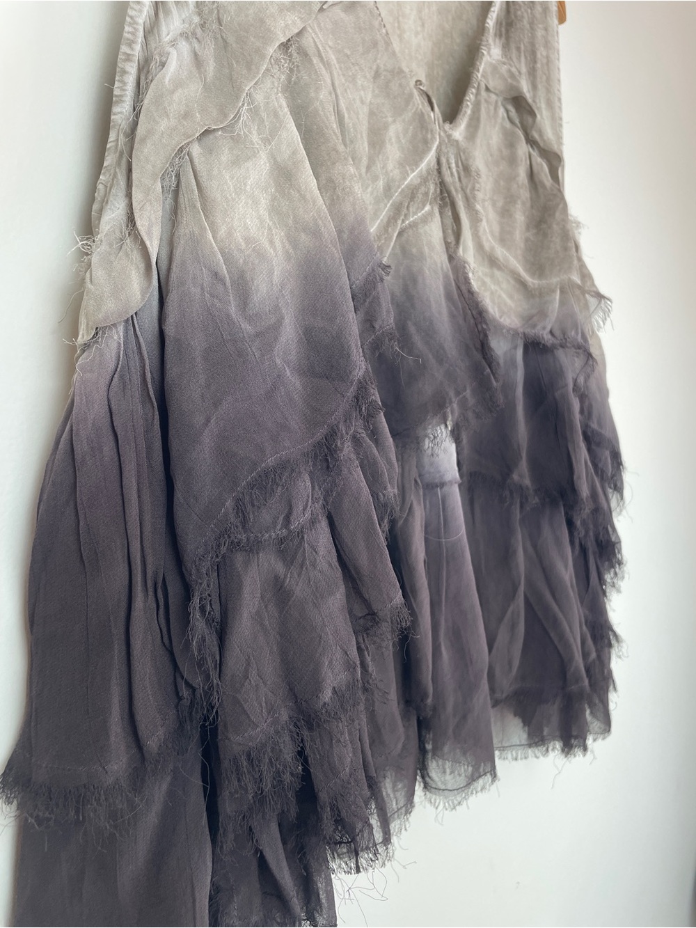 Lucky Brand Gray to Black Ombre Ruffle Tie-Front Camisole - Picture 4 of 8